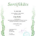 Sertifikāts - Dr. Rodke