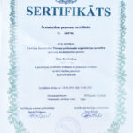 Сертификат - Зита Кришкане